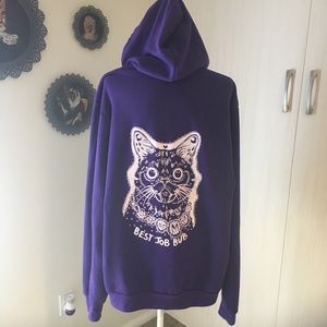 2XL LilBub purple hoodie “Best Job Bub”